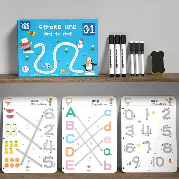 Magic Tracing Book ( 64 pages + 2 Pen & 1 Eraser )
